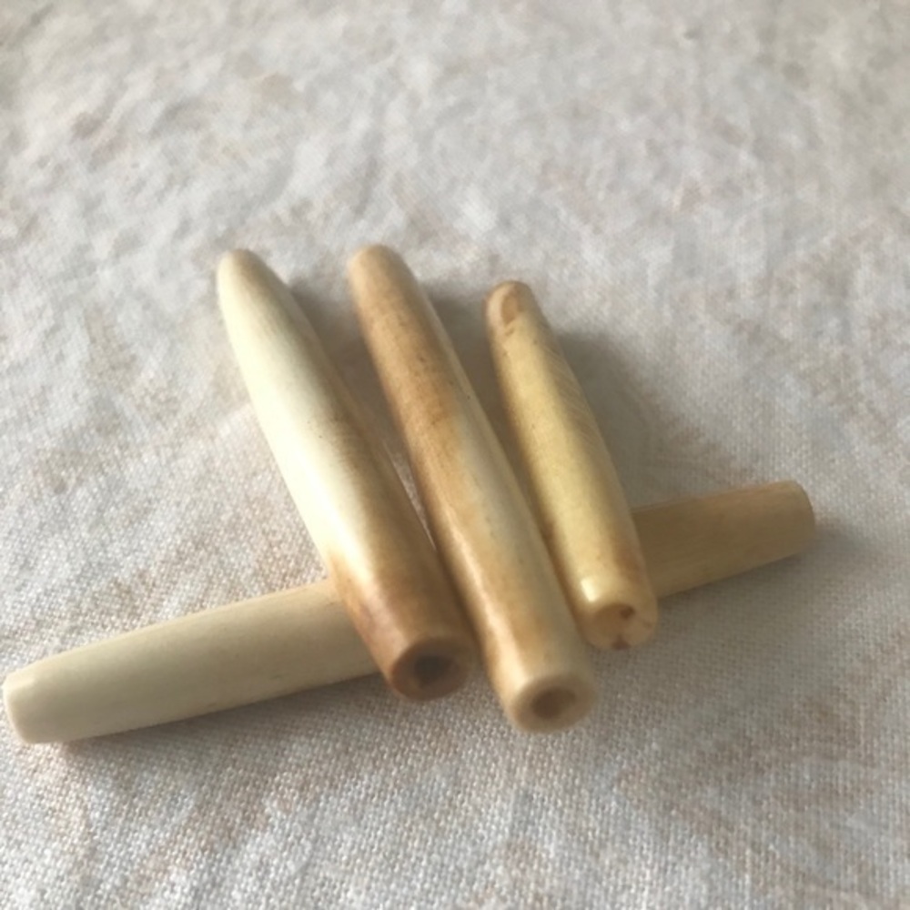 Vintage Bone Hairpipe Beads (4) Tibet